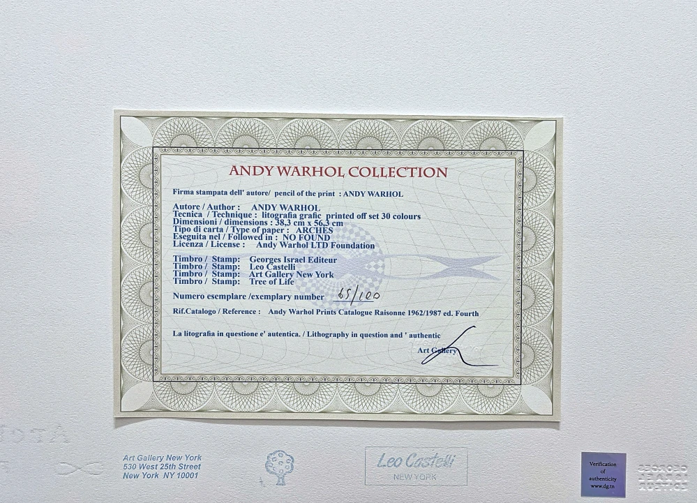 Andy Warhol - Michael Jackson tmavě růžový x/100 - edice Leo Castelli s certifikátem