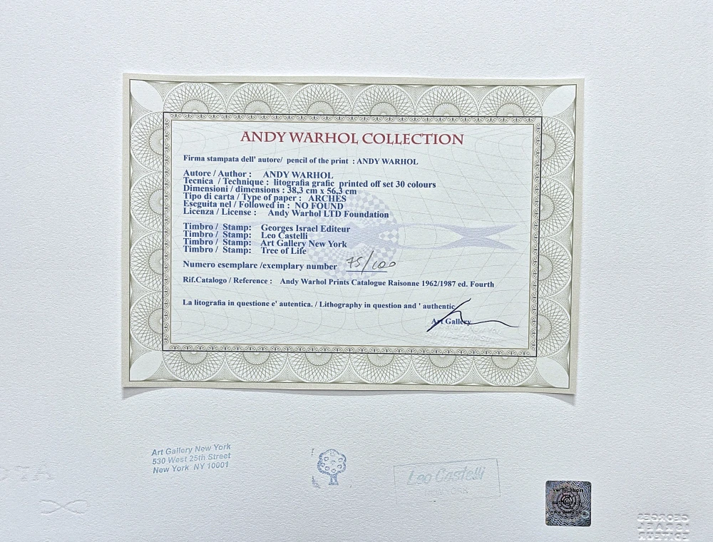 Andy Warhol - Queen Elizabeth II. 75/100 - edice Leo Castelli s certifikátem