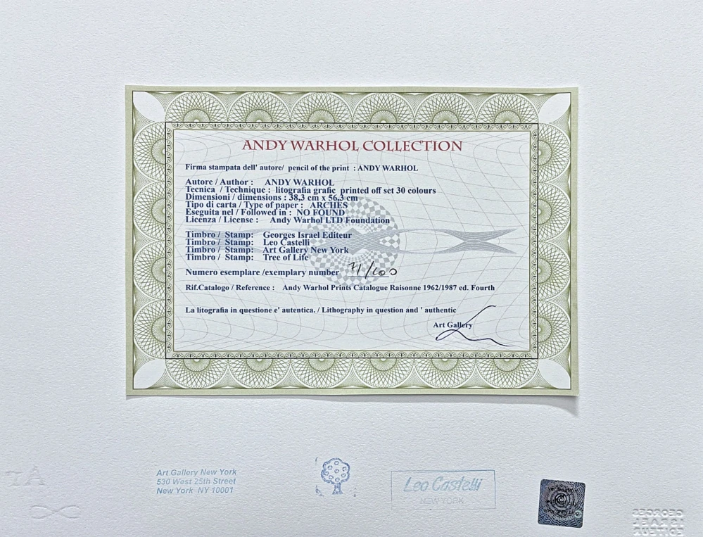 Andy Warhol - Cat Sam modro-béžový 71/100 - edice Leo Castelli s certifikátem