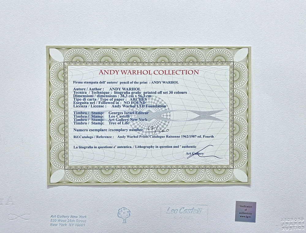 Andy Warhol - Marilyn Monroe cihlová 67/100 - edice Leo Castelli s certifikátem