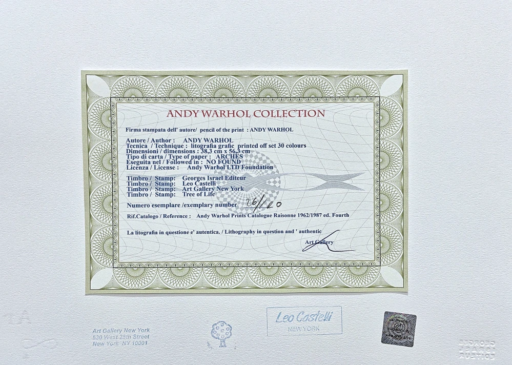 Andy Warhol - Mickey Mouse hnědo-zlatý 71/100 - edice Leo Castelli s certifikátem