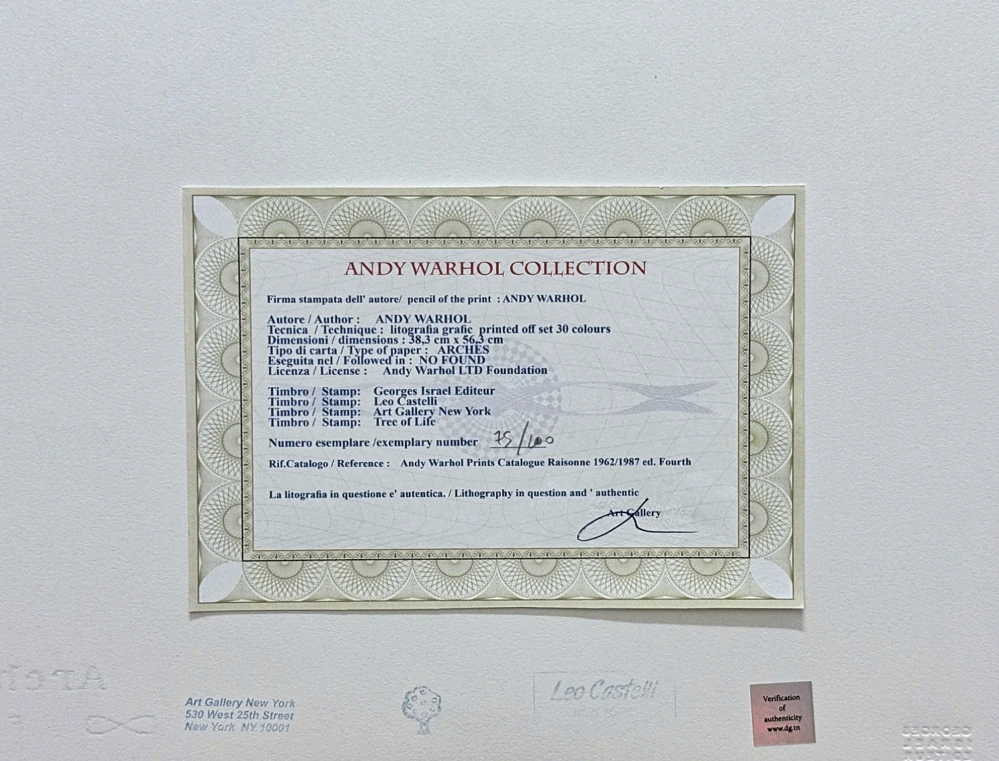 Andy Warhol - Marilyn Monroe oranžová x/100 - edice Leo Castelli s certifikátem