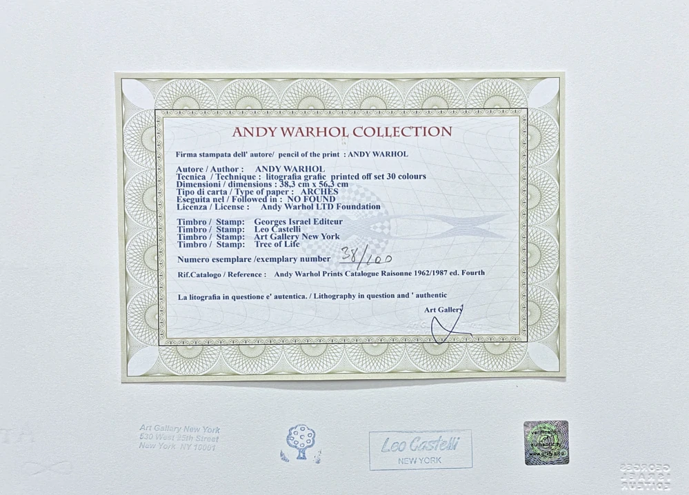 Andy Warhol - Mick Jagger hnědý 38/100 - edice Leo Castelli s certifikátem