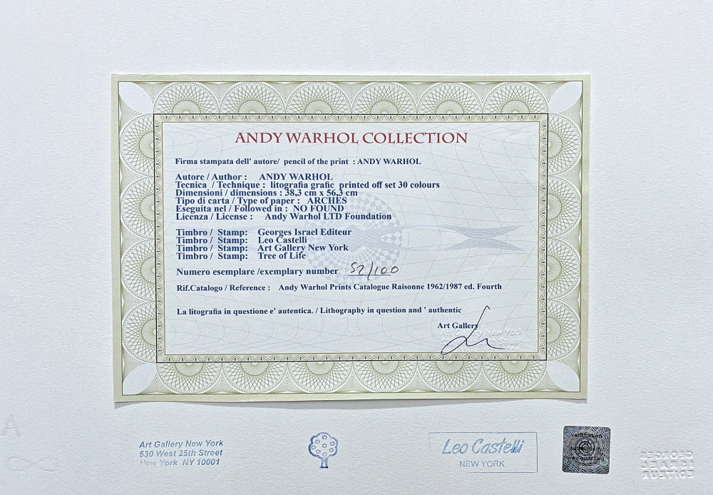 Andy Warhol - Coca-Cola černá retro 52/100 - edice Leo Castelli s certifikátem