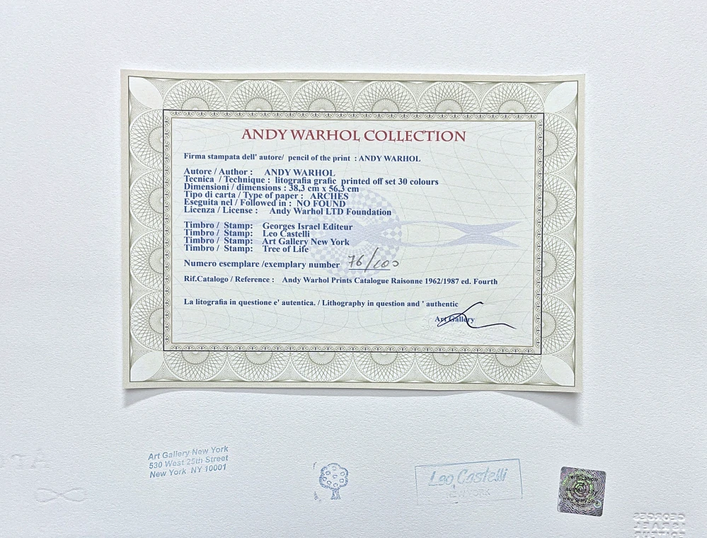 Andy Warhol - Bald Eagle sytě růžový 76/100 edice Leo Castelli s certifikátem