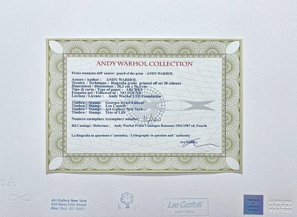 Andy Warhol - Pepsi-Cola žlutá 21/100 - edice Leo Castelli s certifikátem