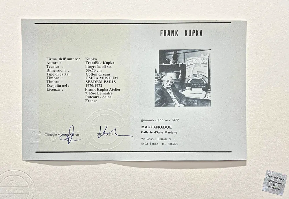 František Kupka - Tvary vytažené 40/350 - limitovaná edice s certifikátem, 50x70cm