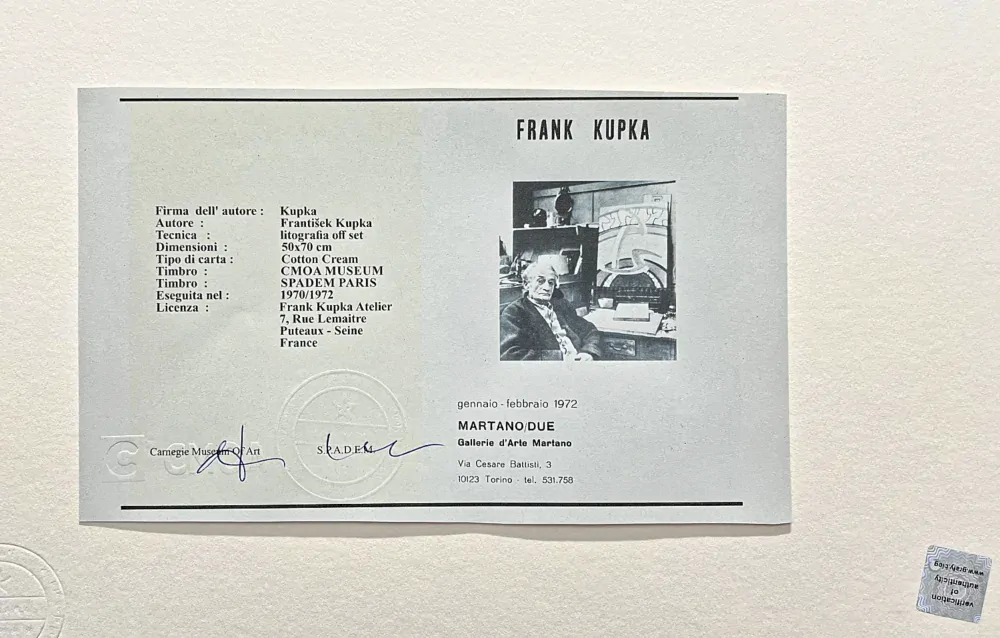 František Kupka - Abstraktní kompozice 92/350 - limitovaná edice s certifikátem, 50x70cm