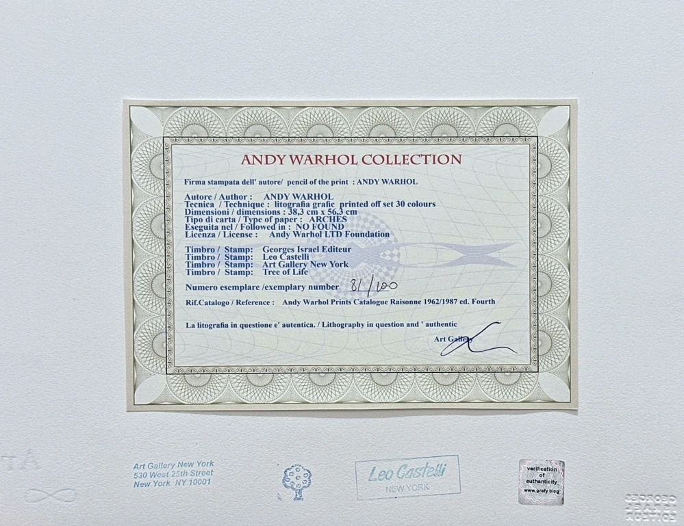 Andy Warhol - Cat Sam růžový 81/100 - edice Leo Castelli s certifikátem