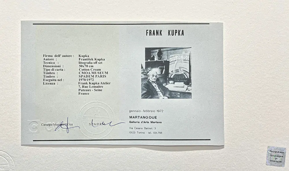 František Kupka - Kompozice 58/350 - limitovaná edice s certifikátem, 50x70cm