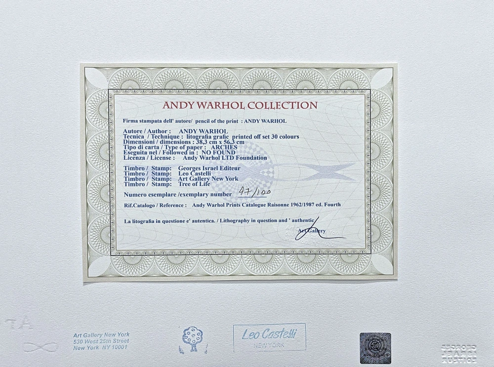 Andy Warhol - Cat Sam hlava oranžový 47/100 - edice Leo Castelli s certifikátem