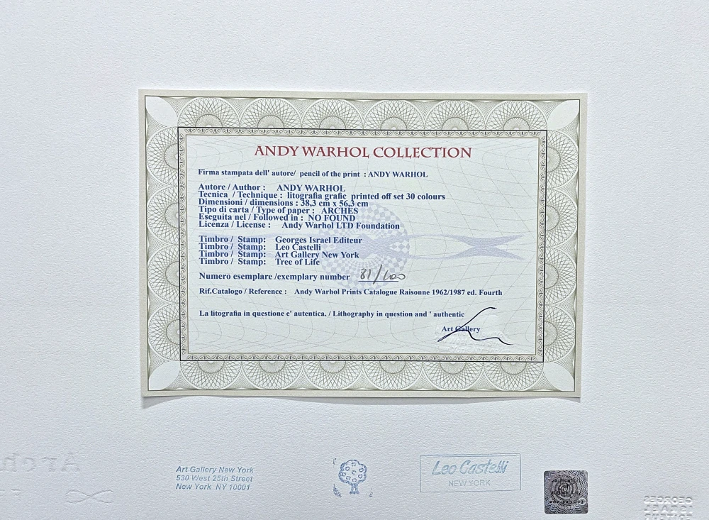Andy Warhol - Jimmy Carter x/100 - edice Leo Castelli s certifikátem