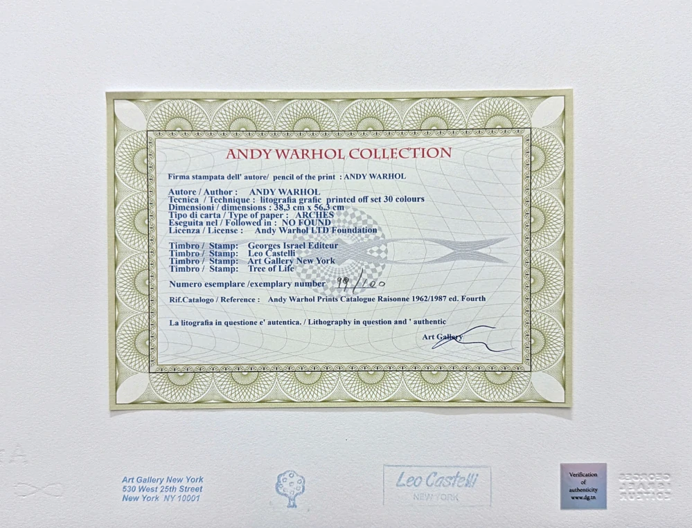 Andy Warhol - Debbie Harry oranžová 99/100 - edice Leo Castelli s certifikátem
