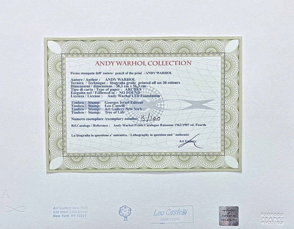 Andy Warhol - 4x Debbie Harry x/100 - edice Leo Castelli s certifikátem