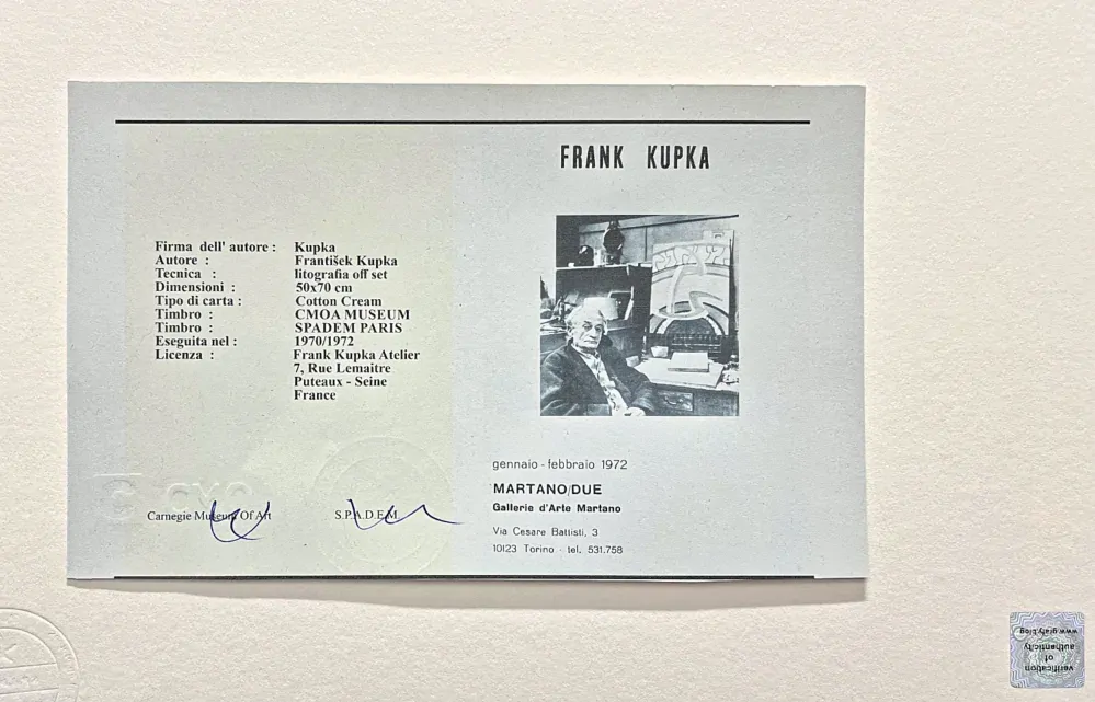 František Kupka - Abstrakce v šedé 91/350 - limitovaná edice s certifikátem, 50x70cm