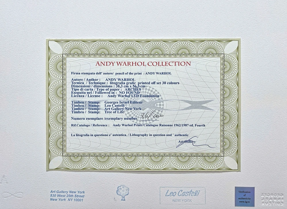 Andy Warhol - Liz Taylor zelená x/100 - edice Leo Castelli s certifikátem