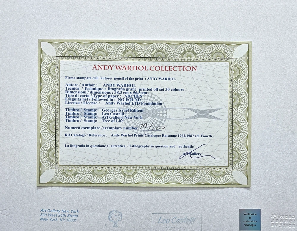 Andy Warhol - Cat Sam světle růžová ležící 24/100 - edice Leo Castelli s certifikátem
