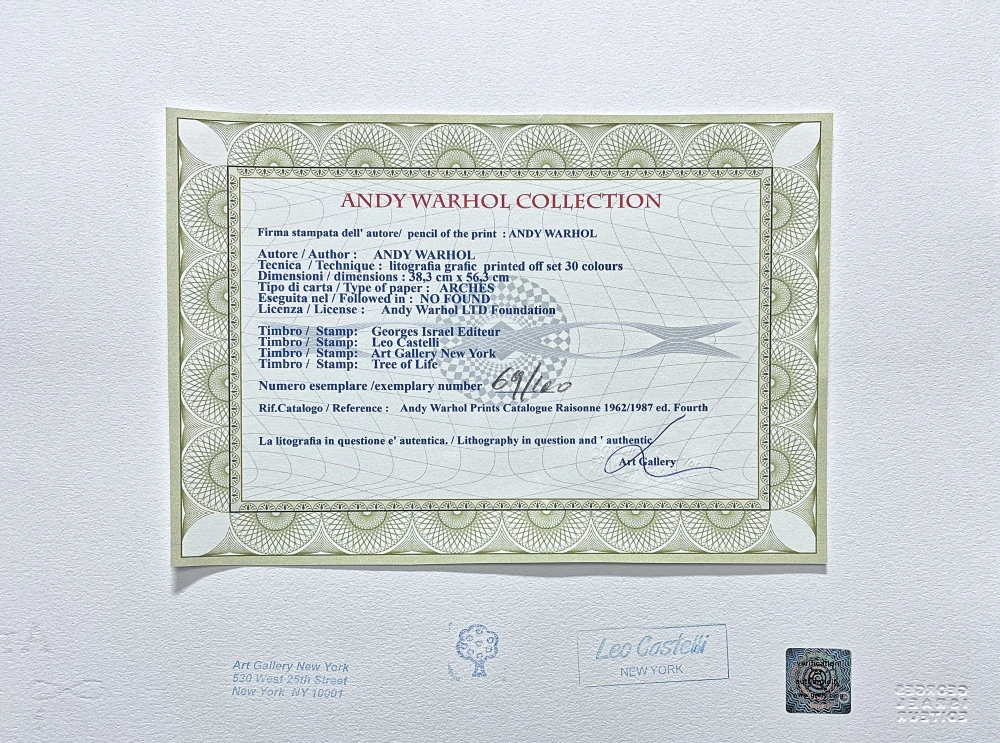 Andy Warhol - Drag queen 69/100 - edice Leo Castelli s certifikátem