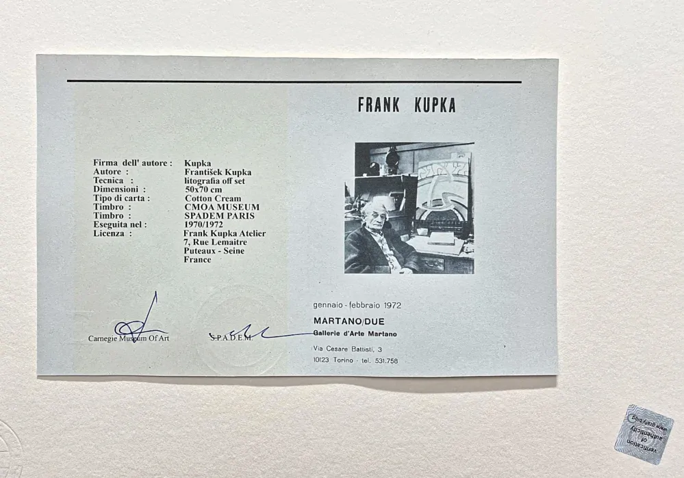 František Kupka - Study for Conte de pistils 100/350- limitovaná edice s certifikátem, 50x70cm