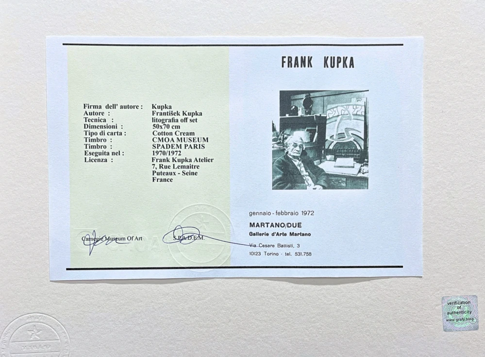 František Kupka - Abstraktní plány 27/350 - limitovaná edice s certifikátem, 50x70cm