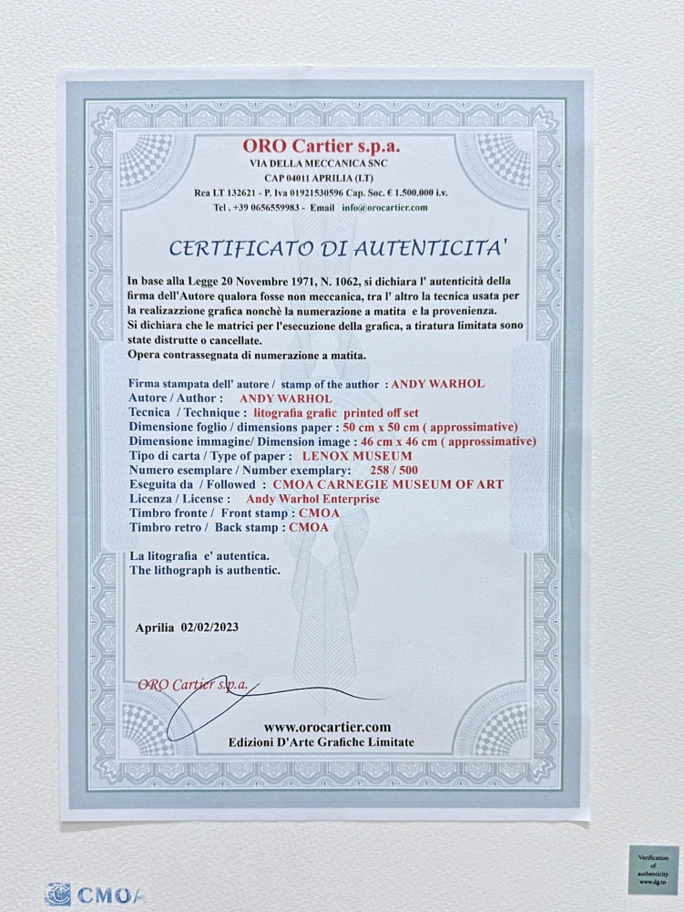 Andy Warhol - Marilyn Monroe růžová 258/500 - signováno, 50x50cm, limitovaná edice CMOA s certifikátem
