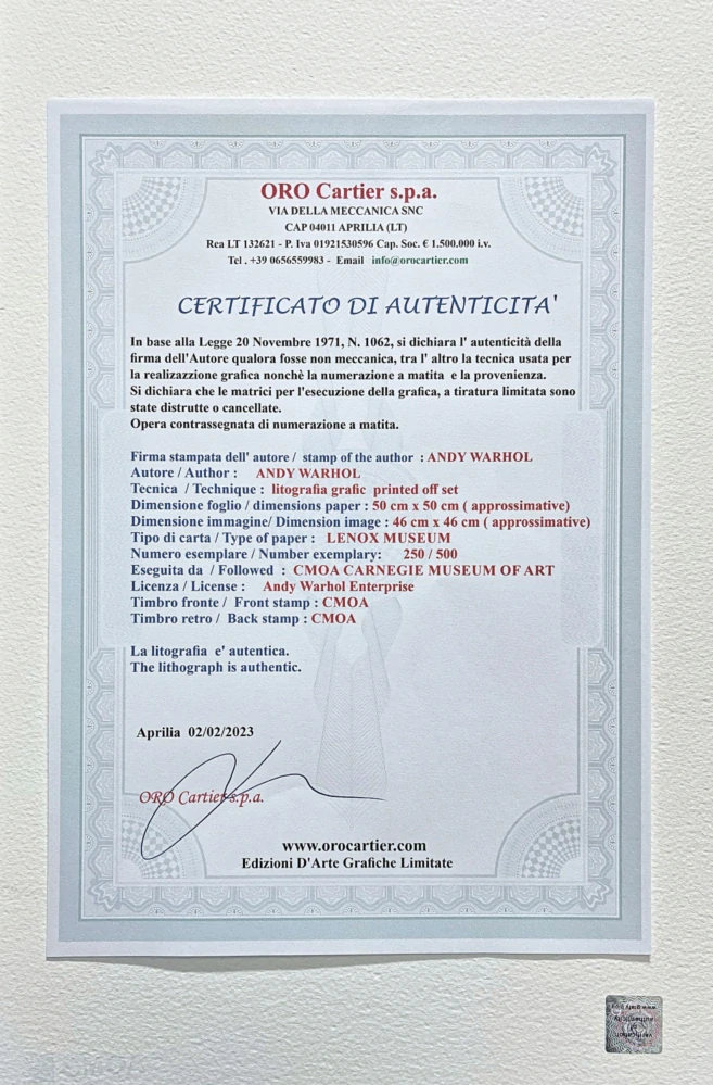 Andy Warhol - Moonwalk sytě růžový x/500 - signováno, 50x50cm, limitovaná edice CMOA s certifikátem