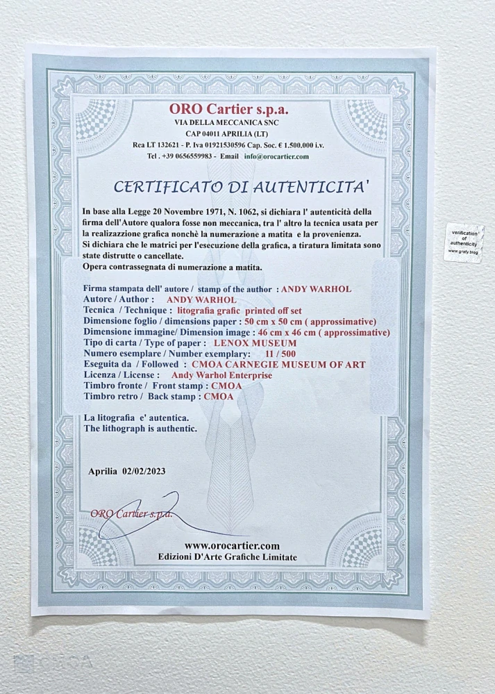 Andy Warhol - John Lennon červeno-hnědý 11/500 - signováno, 50x50cm, limitovaná edice CMOA s certifikátem