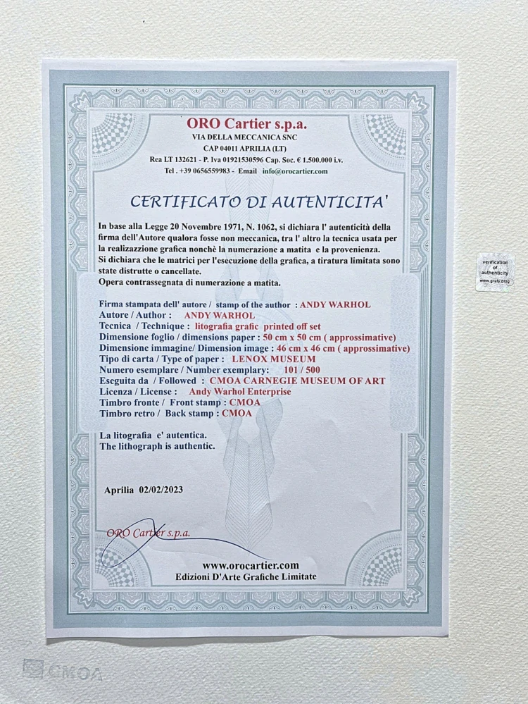 Andy Warhol - Apple Macintosh 101/500 - signováno, 50x50cm, limitovaná edice CMOA s certifikátem