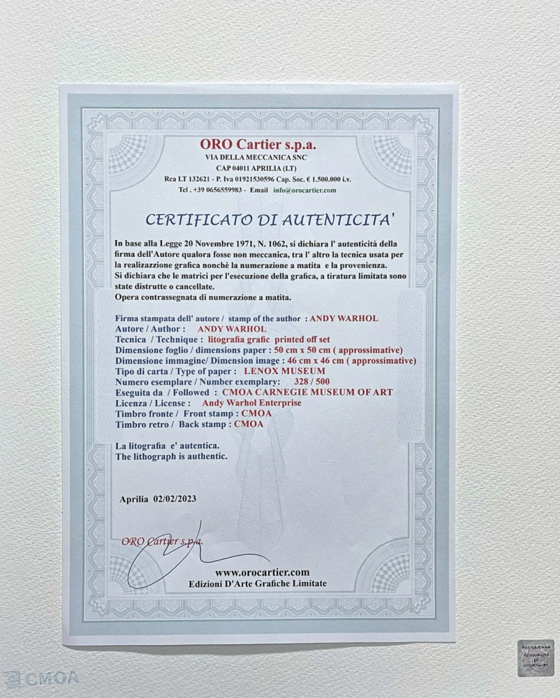 Andy Warhol - 4x Mickey Mouse 328/500 - signováno, 50x50cm, limitovaná edice CMOA s certifikátem