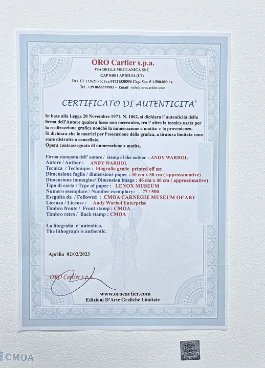 Andy Warhol - Mickey Mouse hnědo-zlatý x/500 - signováno, 50x50cm, limitovaná edice CMOA s certifikátem