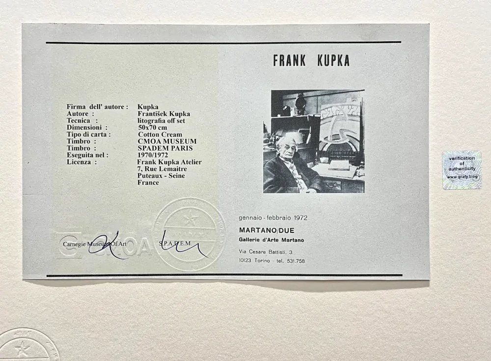 František Kupka - Study of building 58/350 - limitovaná edice s certifikátem, 50x70cm