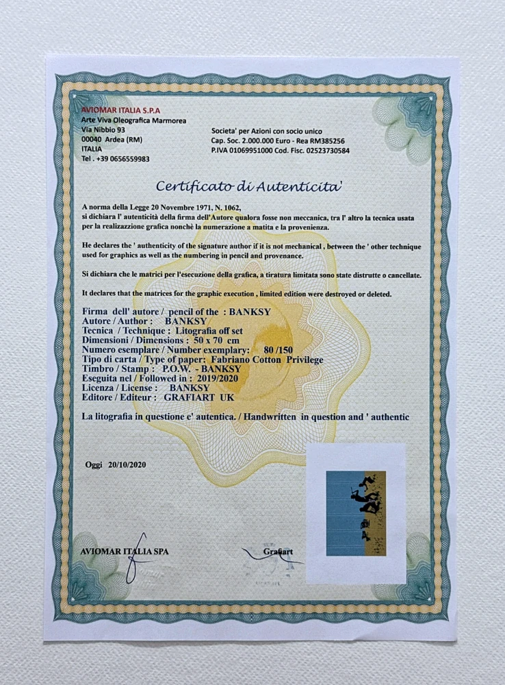 Banksy - Trolley hunters 80/150 - číslovaná edice s certifikátem, 70x50cm