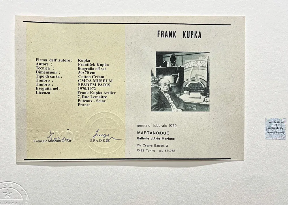 František Kupka - Ancient tragedy 56/350 - limitovaná edice s certifikátem, 50x70cm