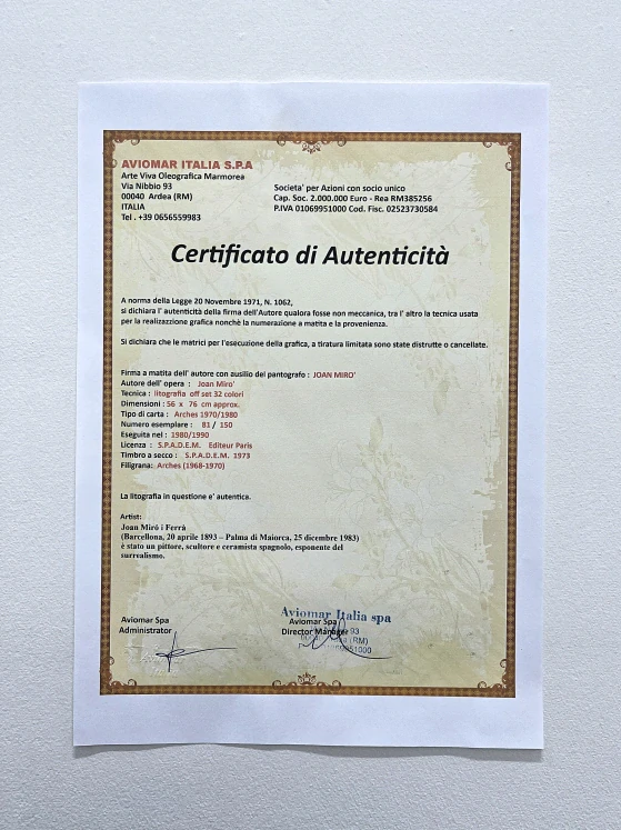 Joan Miró - Sitting Woman 81/150 - limitovaná edice s certifikátem, signováno, 56x76cm