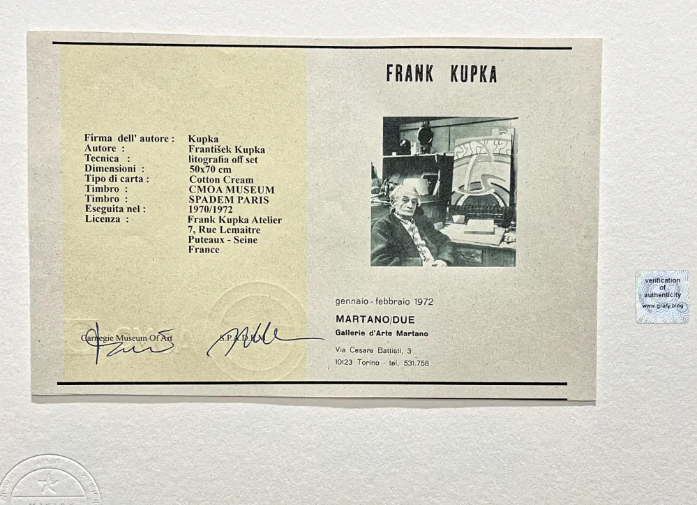 František Kupka - Accent Noir 86/350 - limitovaná edice s certifikátem, 50x70cm