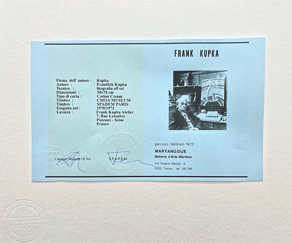 František Kupka - Tvar modré A I 65/350 - limitovaná edice s certifikátem, 50x70cm