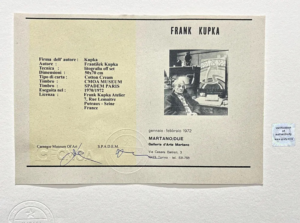 František Kupka - Série C III 16/350 - limitovaná edice s certifikátem, 50x70cm