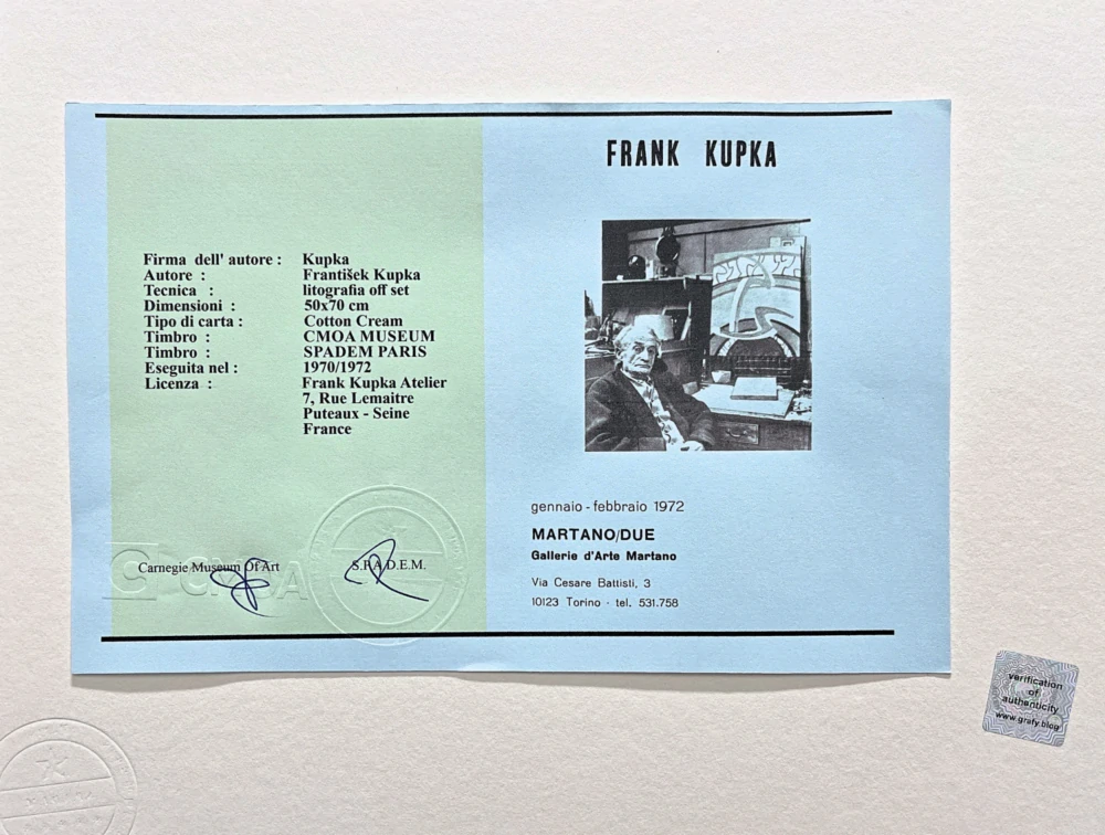 František Kupka - Contrast series 60/350 - limitovaná edice s certifikátem, 50x70cm
