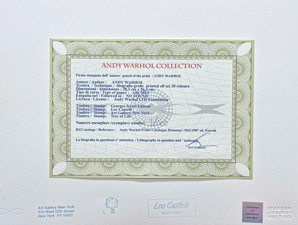 Andy Warhol - Michael Jackson zelený 3/100 - edice Leo Castelli s certifikátem