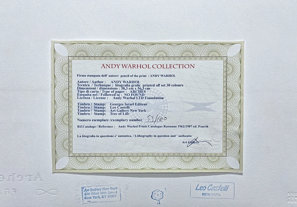 Andy Warhol - Michael Jackson světle šedý x/100 - edice Leo Castelli s certifikátem