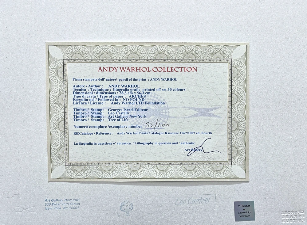 Andy Warhol - John Lennon x/100 - edice Leo Castelli s certifikátem