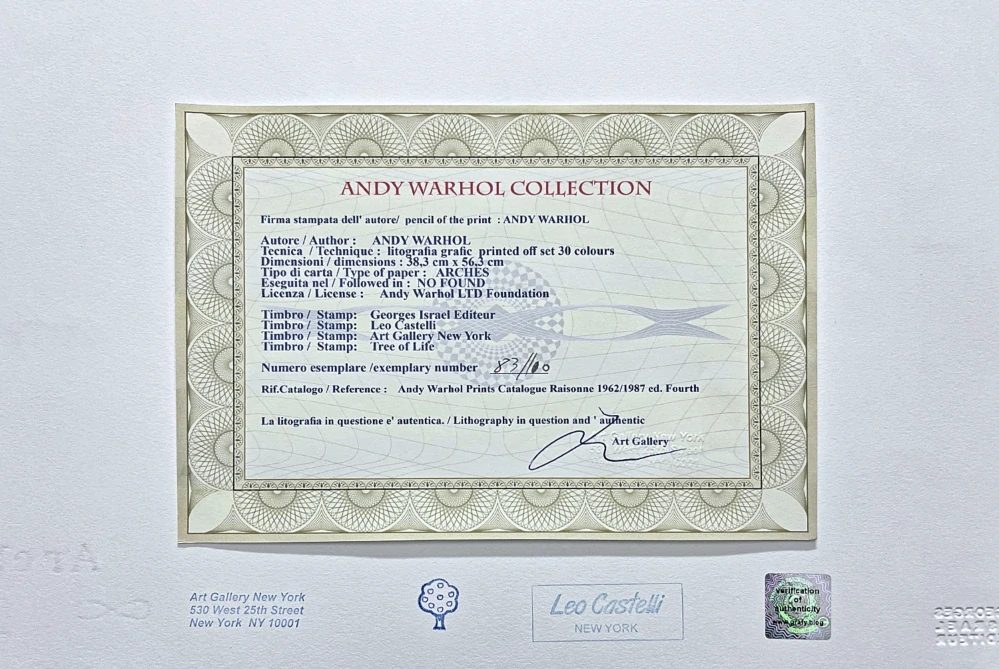 Andy Warhol - Double Elvis Presley x/100 - edice Leo Castelli s certifikátem