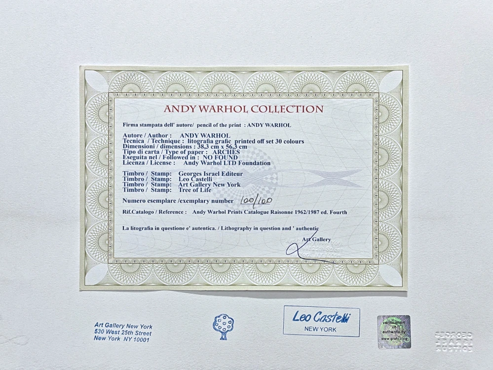 Andy Warhol - Mick Jagger černo-hnědý x/100 - edice Leo Castelli s certifikátem