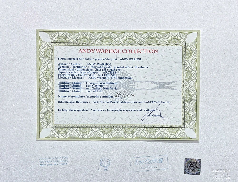 Andy Warhol - Cat Sam oranžový sedící x/100 - edice Leo Castelli s certifikátem