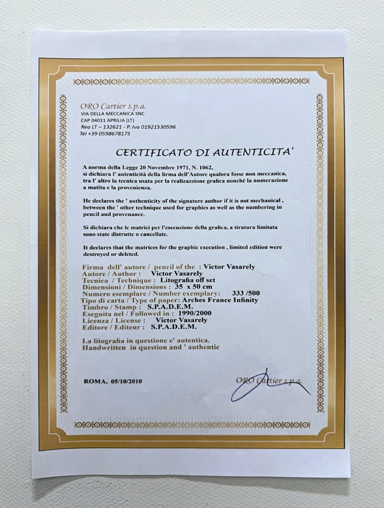 Victor Vasarely - Hyram Prism - limitovaná edice s certifikátem