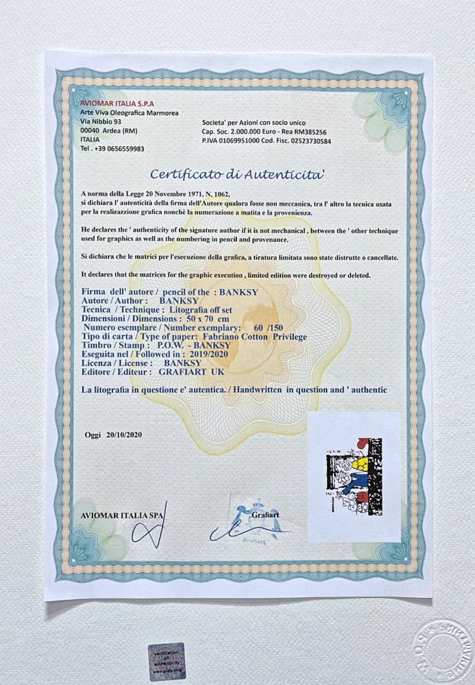 Banksy - Royal Family 60/150 - číslovaná edice s certifikátem, 70x50cm