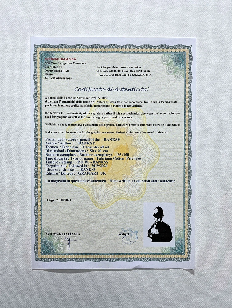 Banksy - Rude Copper 65/150 - číslovaná edice s certifikátem, 50x70cm
