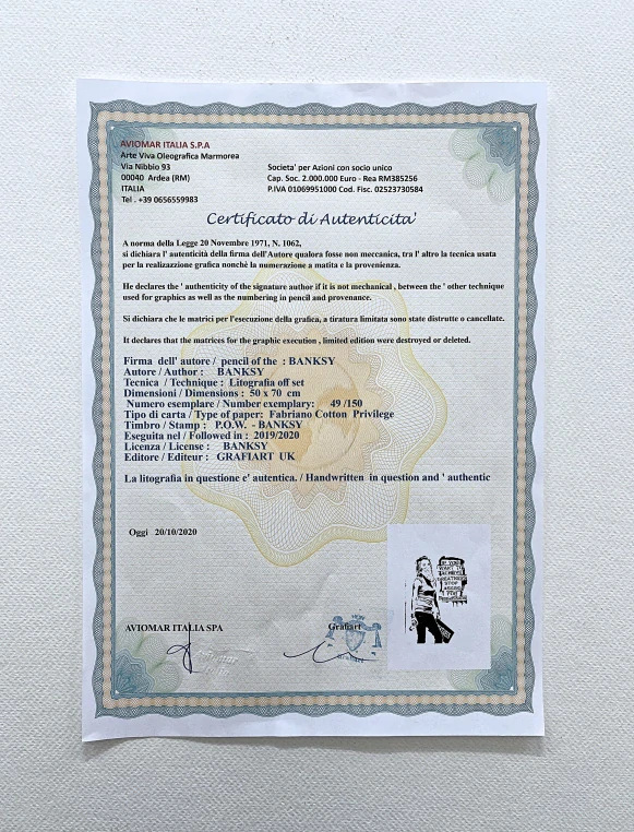 Banksy - If you want to achieve x/150 - číslovaná edice s certifikátem, 50x70cm