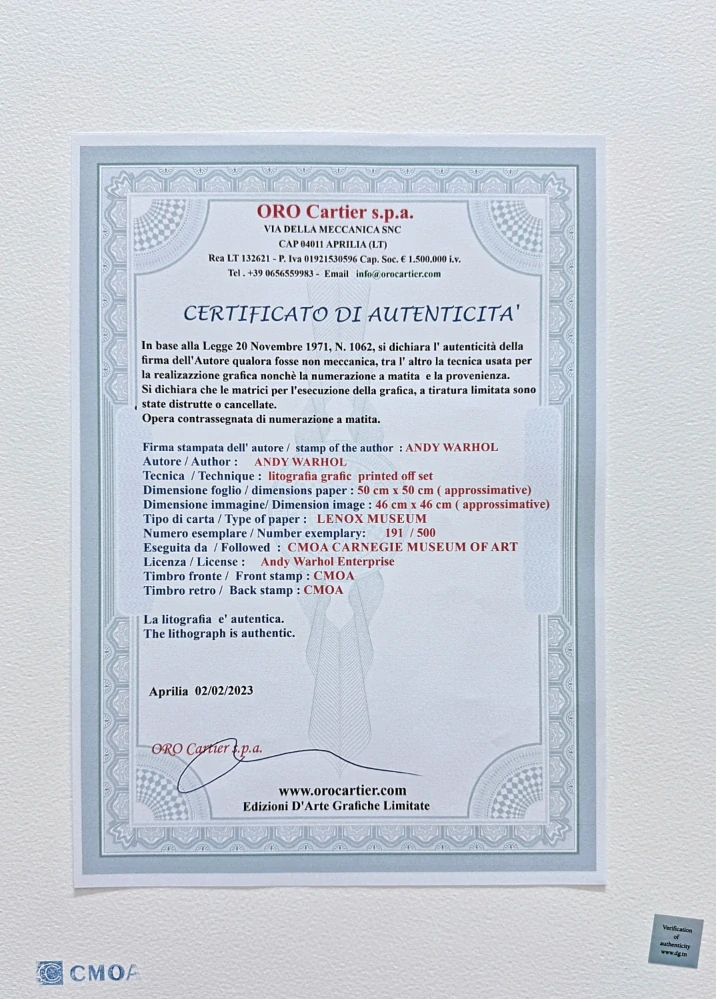 Andy Warhol - Mickey Mouse černý 191/500 - signováno, 50x50cm, limitovaná edice CMOA s certifikátem