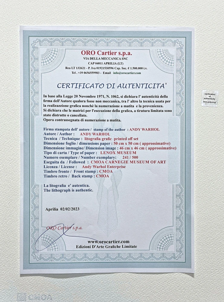 Andy Warhol - 5x Coca-Cola x/500 - signováno, 50x50cm, limitovaná edice CMOA s certifikátem